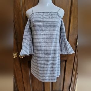 Jodi Kristopher Sz S Blue & White Dress P2P 17 L 15